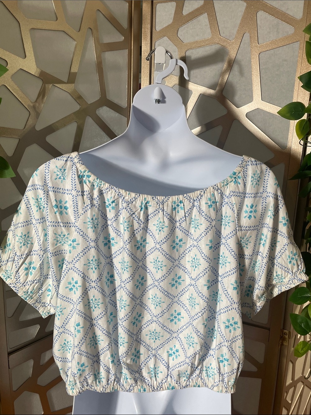 Ann Taylor Bubble Hem Blouse, Sea Isle, XL - Picture 3 of 4